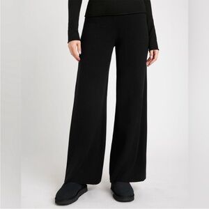 Splendid Wide Leg Sweater Knit Pants, Black, size XL